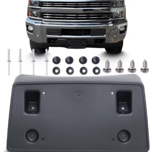 WOZUA Front Bumper License Plate Brackets Holder Mounting for Chevy Chevrolet Silverado 2500 2015 2016 2017 2018 2019 Replacement for GM1068157